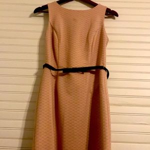 Light pink lace back dress with belt